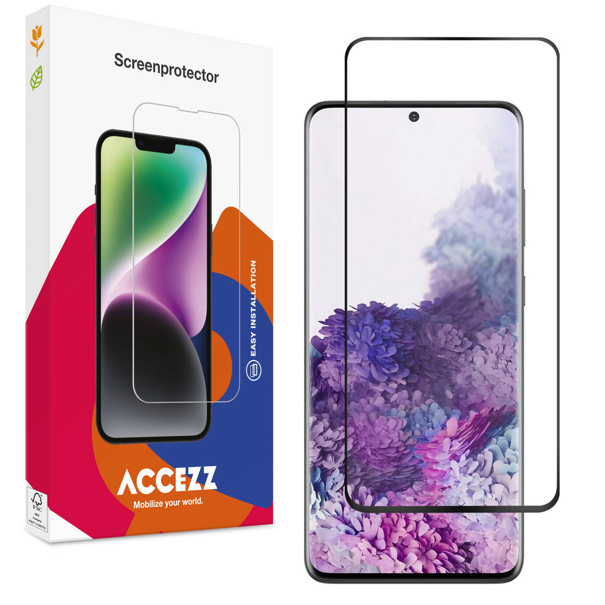 Accezz Full Cover Screen Protector aus gehärtetem Glas für das Samsung Galaxy S20