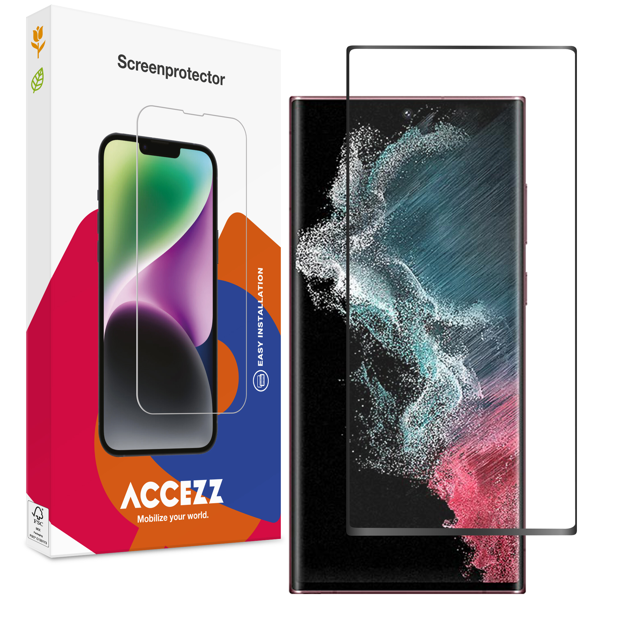 Accezz Screen Protector aus gehärtetem Glas für das Samsung Galaxy S22 Ultra