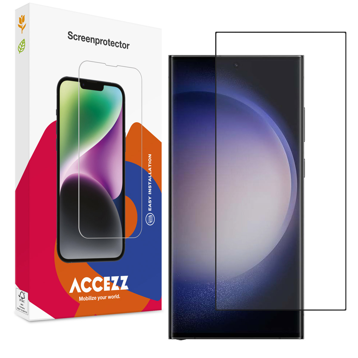 Accezz Full Cover Screen Protector aus gehärtetem Glas für das Samsung Galaxy S23 Ultra