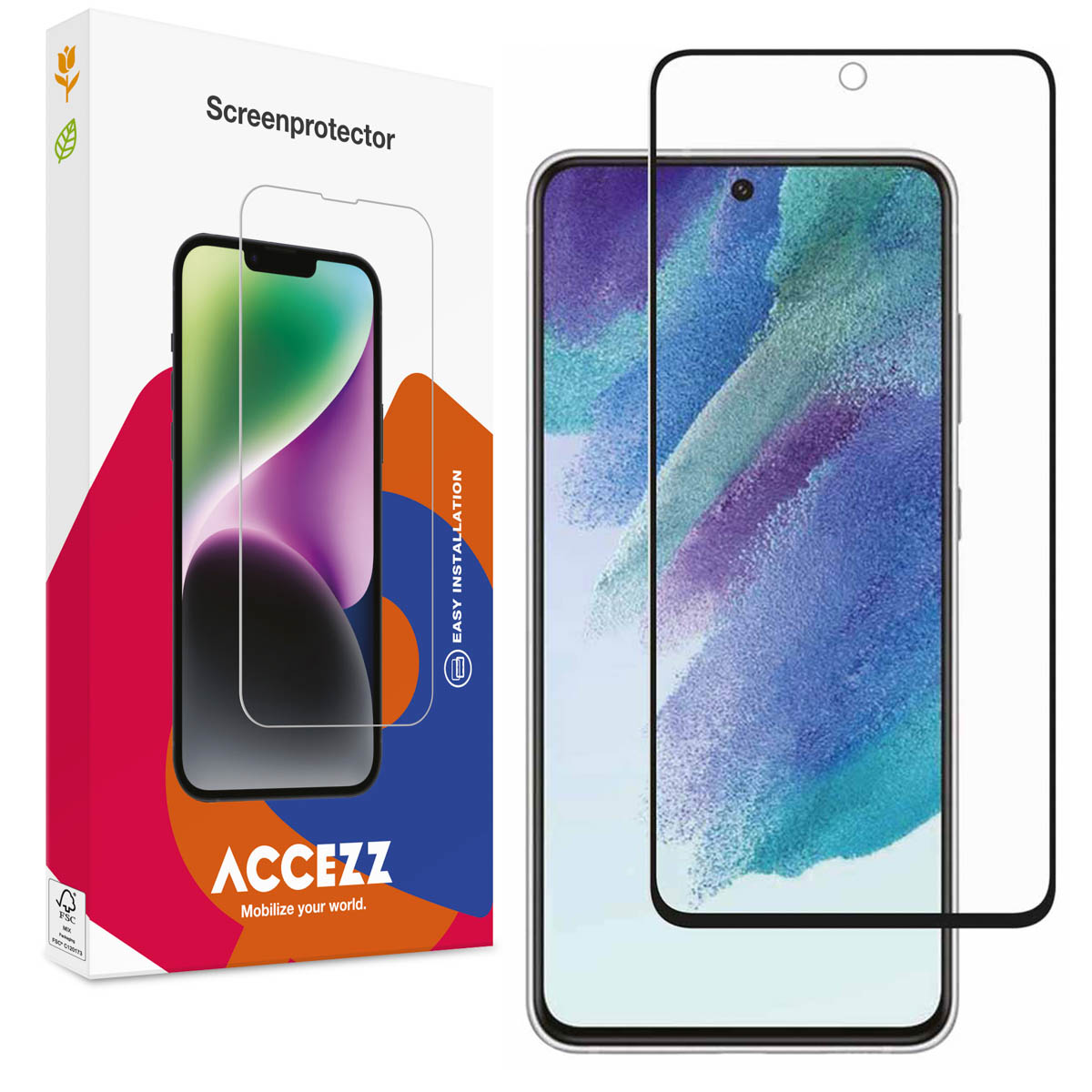 Accezz Full Cover Screen Protector aus gehärtetem Glas für das Samsung Galaxy S21 FE