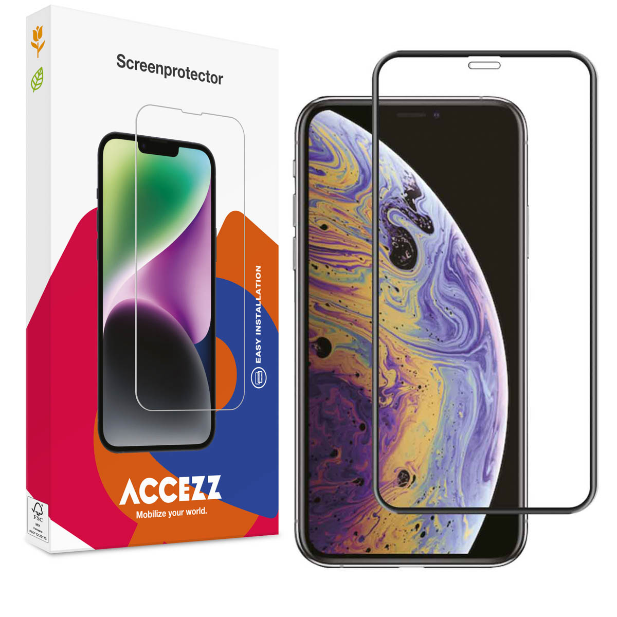 Accezz Full Cover Screen Protector aus gehärtetem Glas für das Apple iPhone 11 Pro Max / Xs Max