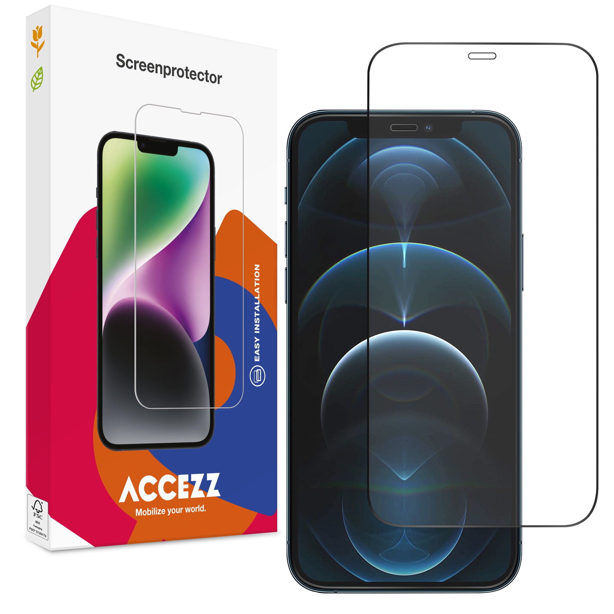 Accezz Full Cover Screen Protector aus gehärtetem Glas für das Apple iPhone 12 (Pro)