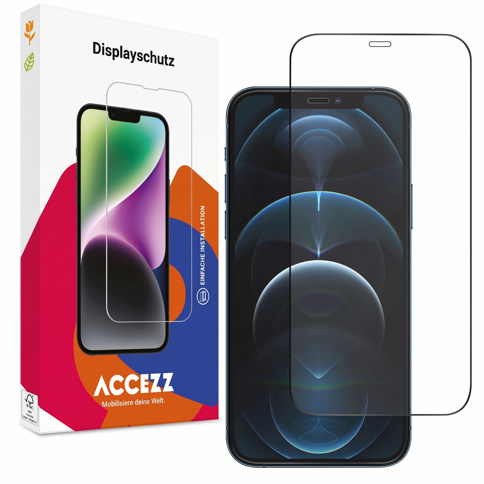 Accezz Full Cover Screen Protector aus gehärtetem Glas für das Apple iPhone 12 Pro Max