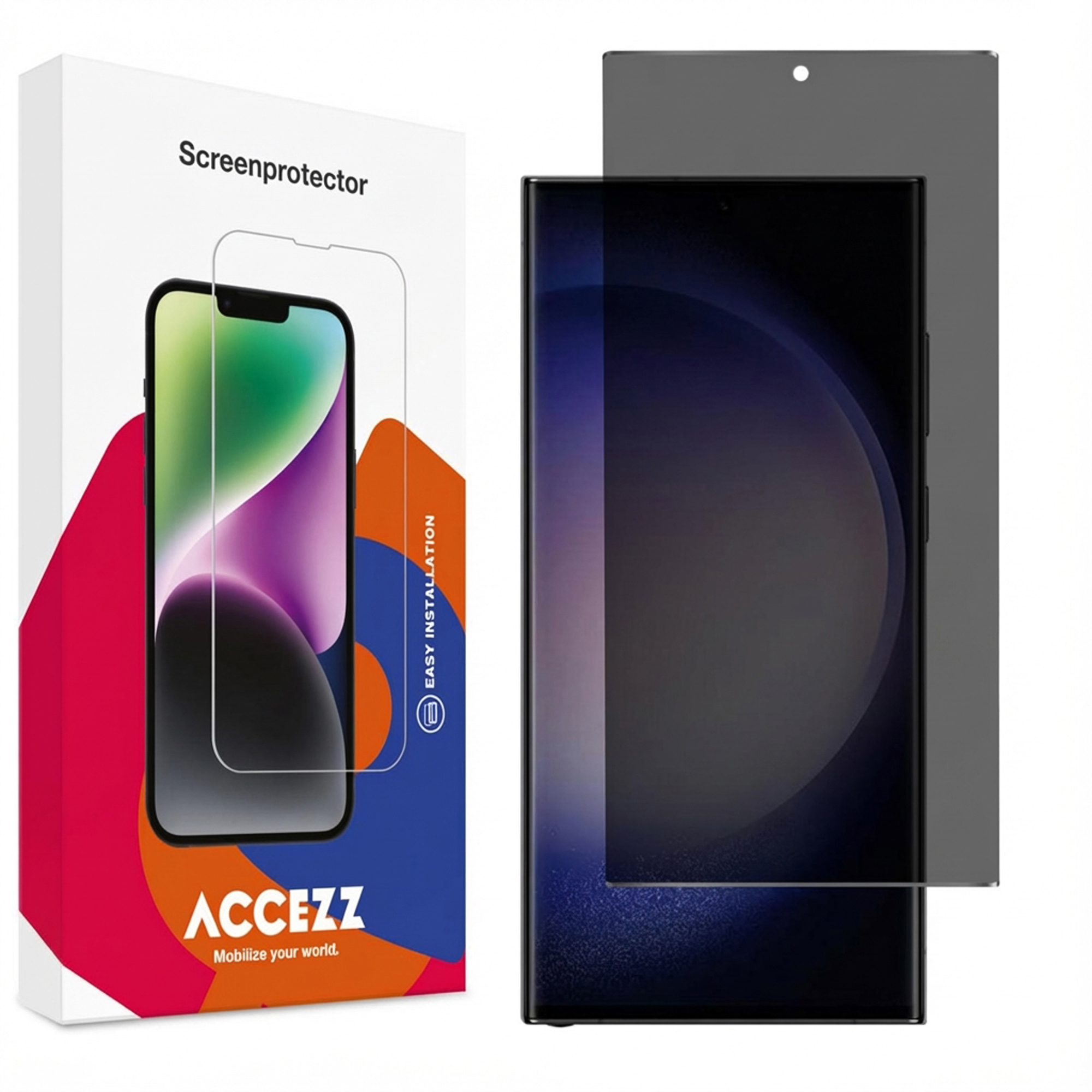 Accezz Privacy Displayschutz aus gehärtetem Glas für das Samsung Galaxy S23 Ultra