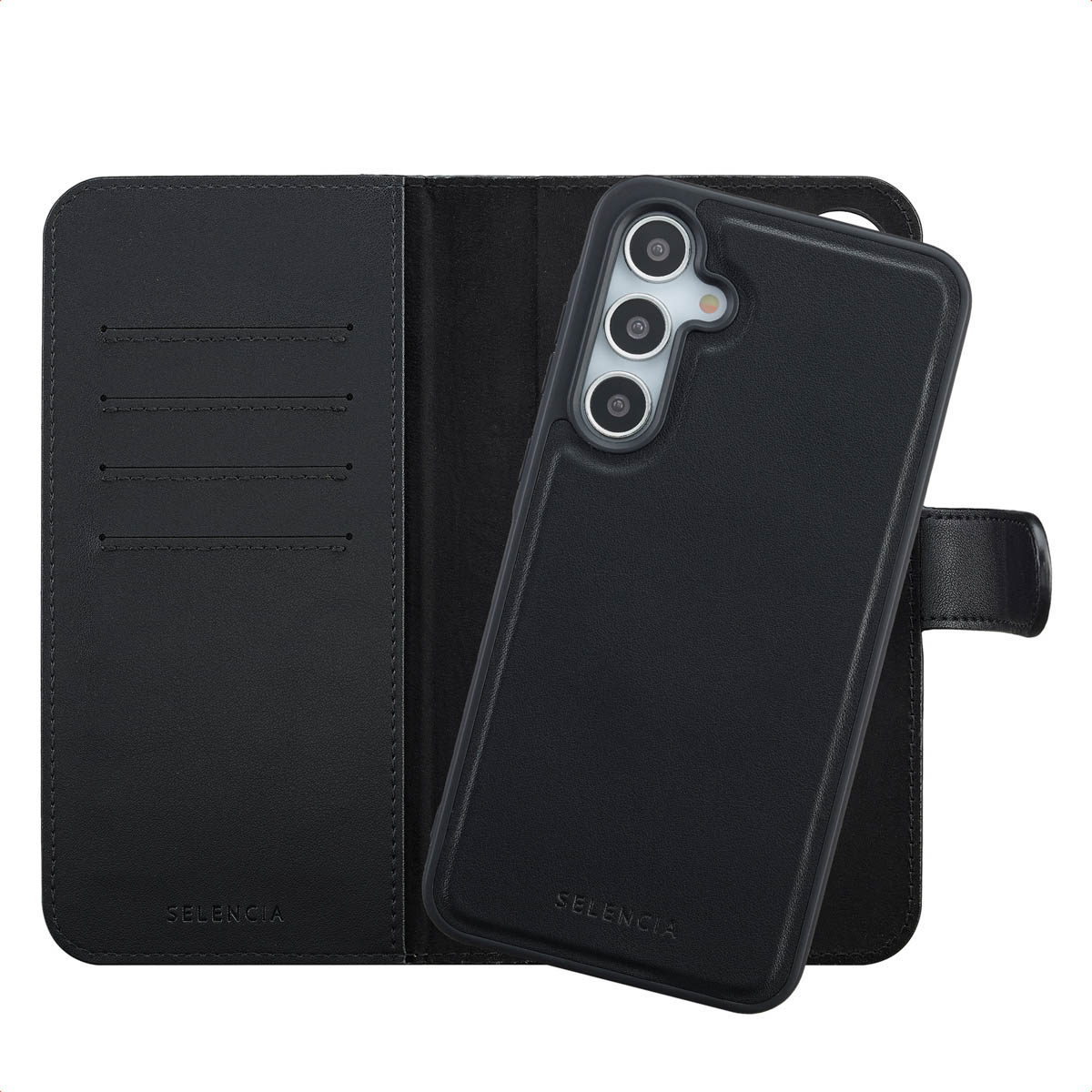 Selencia Olyn Abnehmbare Bookcase mit MagSafe für das Samsung Galaxy A35 / A55 - Schwarz