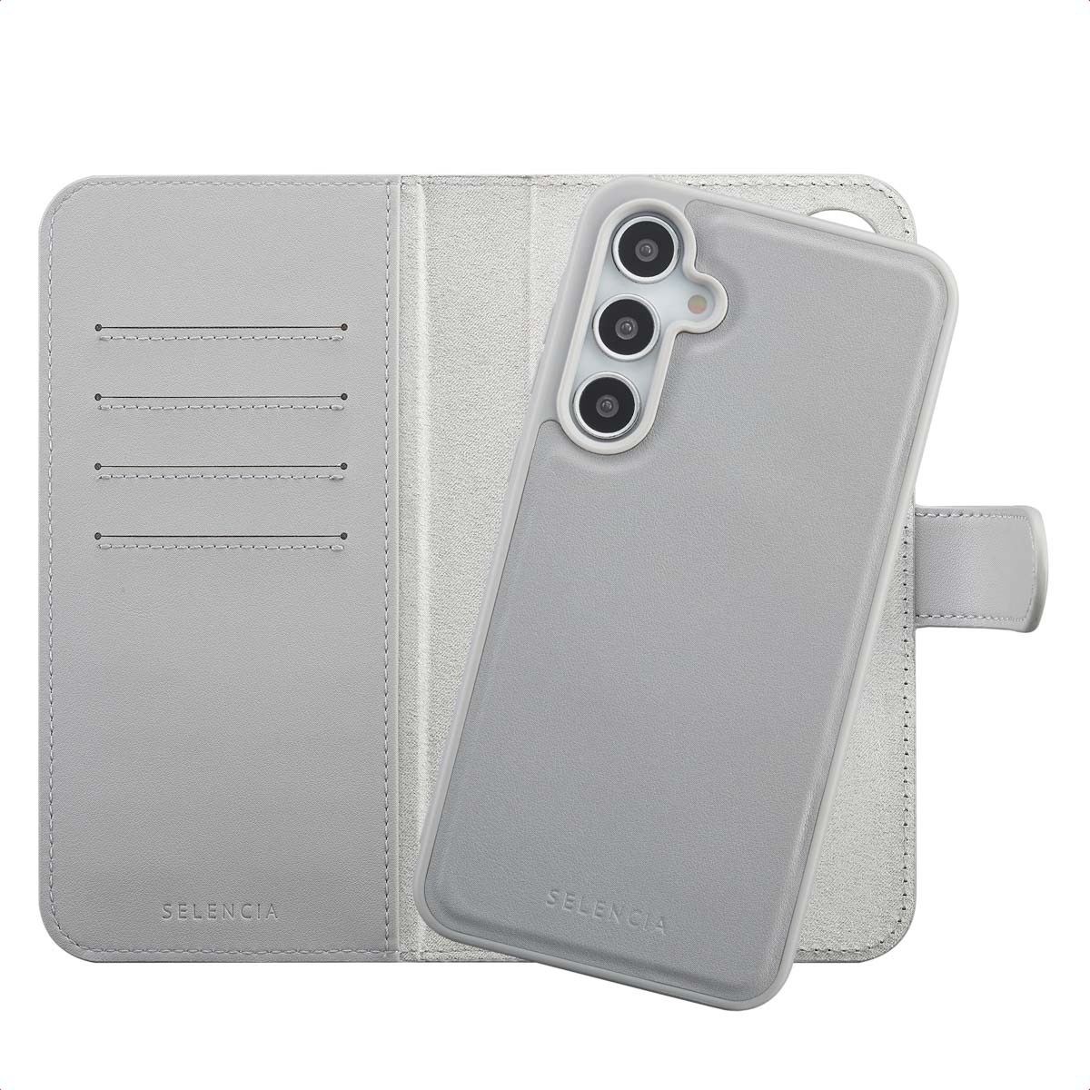 Selencia Olyn Abnehmbare Bookcase mit MagSafe für das Samsung Galaxy A35 / A55 - Grau