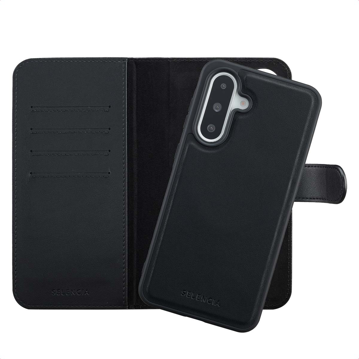 Selencia Olyn Abnehmbare Bookcase mit MagSafe für das Samsung Galaxy A36 - Schwarz