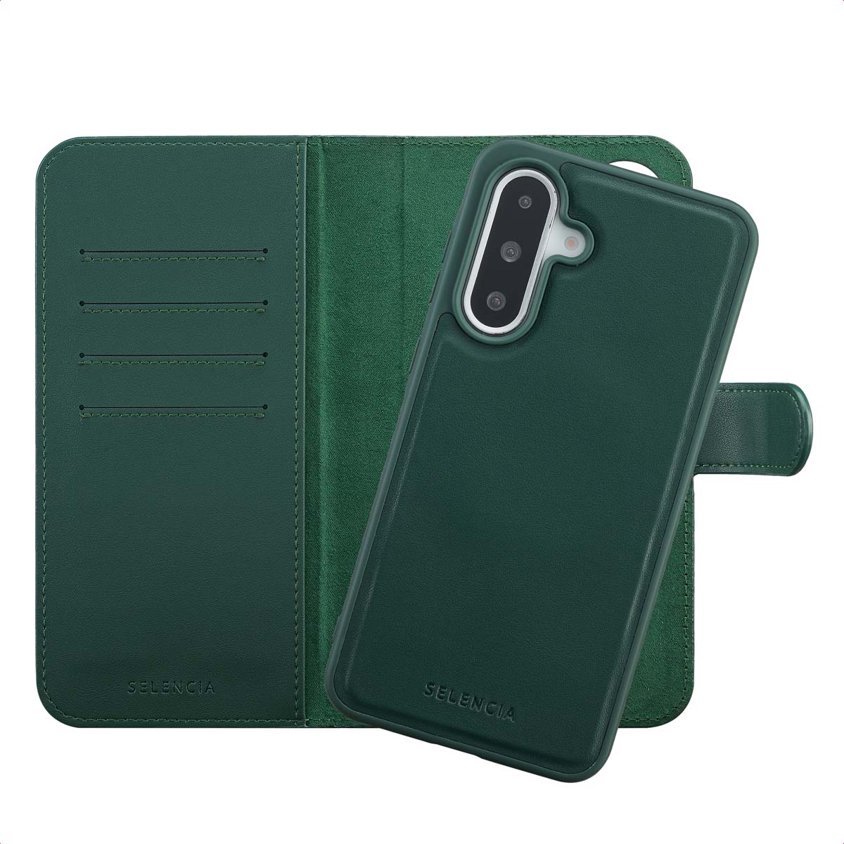 Selencia Olyn Abnehmbare Bookcase mit MagSafe für das Samsung Galaxy A36 - Grün