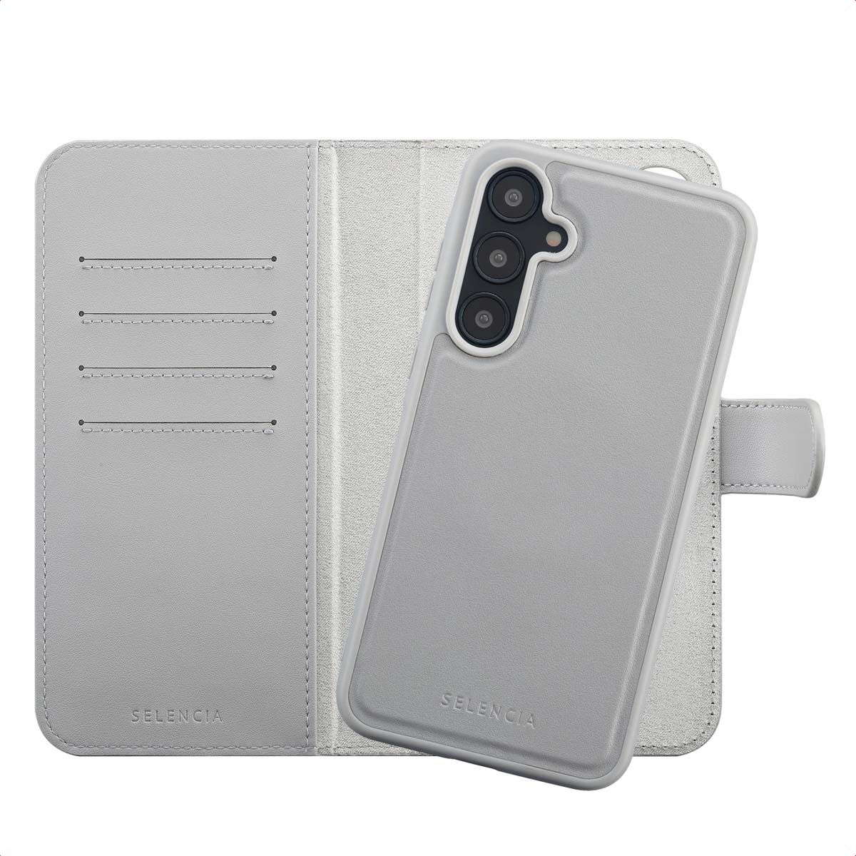 Selencia Olyn Abnehmbare Bookcase mit MagSafe für das Samsung Galaxy A55 - Grau