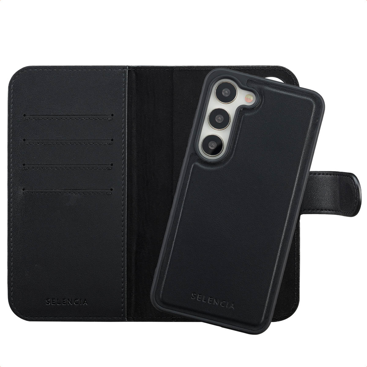 Selencia Olyn Abnehmbare Bookcase mit MagSafe für das Samsung Galaxy S23 - Schwarz