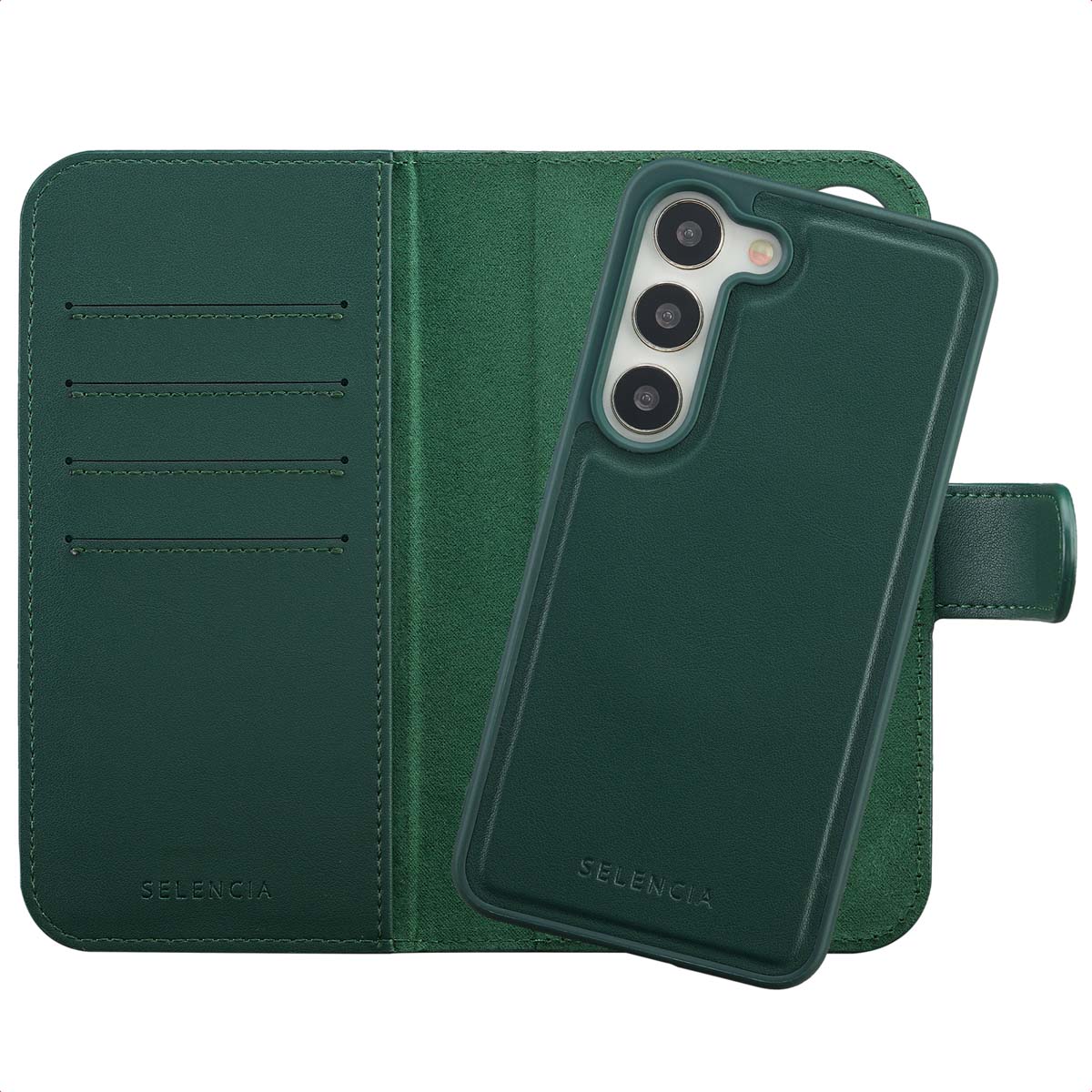 Selencia Olyn Abnehmbare Bookcase mit MagSafe für das Samsung Galaxy S23 - Grün