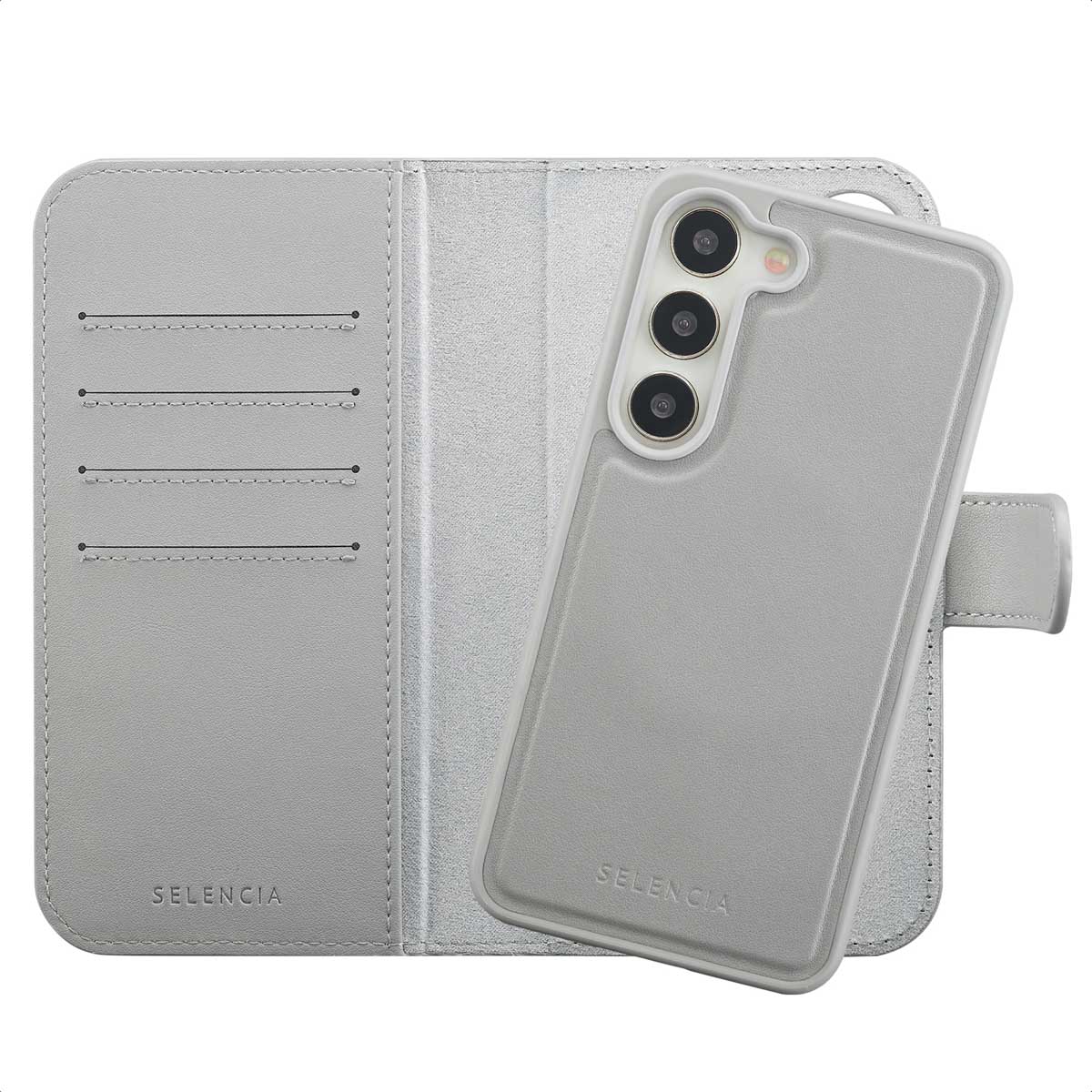 Selencia Olyn Abnehmbare Bookcase mit MagSafe für das Samsung Galaxy S23 - Grau