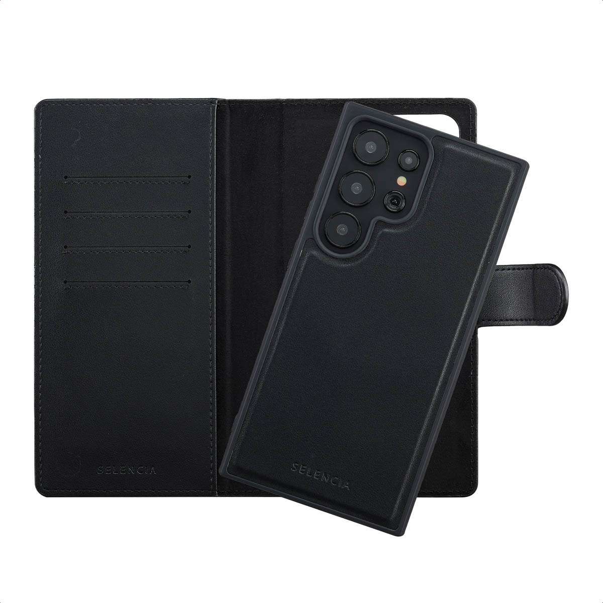 Selencia Olyn Abnehmbare Bookcase mit MagSafe für das Samsung Galaxy S24 Ultra - Schwarz