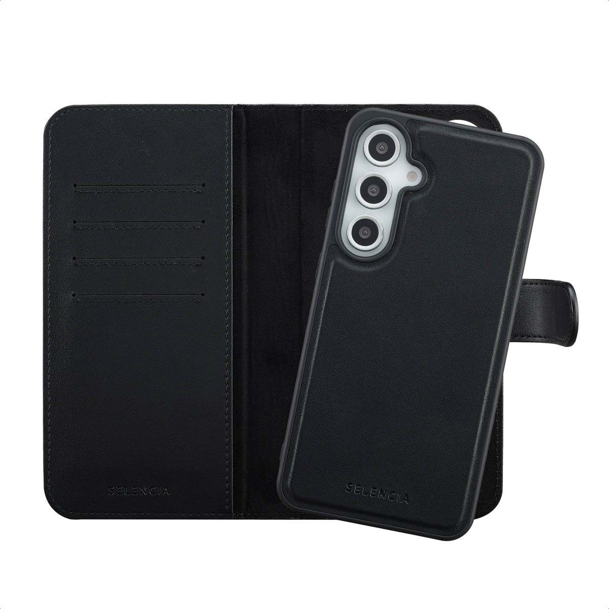 Selencia Olyn Abnehmbare Bookcase mit MagSafe für das Samsung Galaxy S24 FE - Schwarz