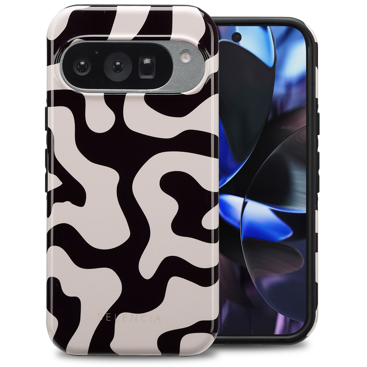 Selencia Vivid Back Cover für das Google Pixel 10 / 10 Pro - Art Wave Black