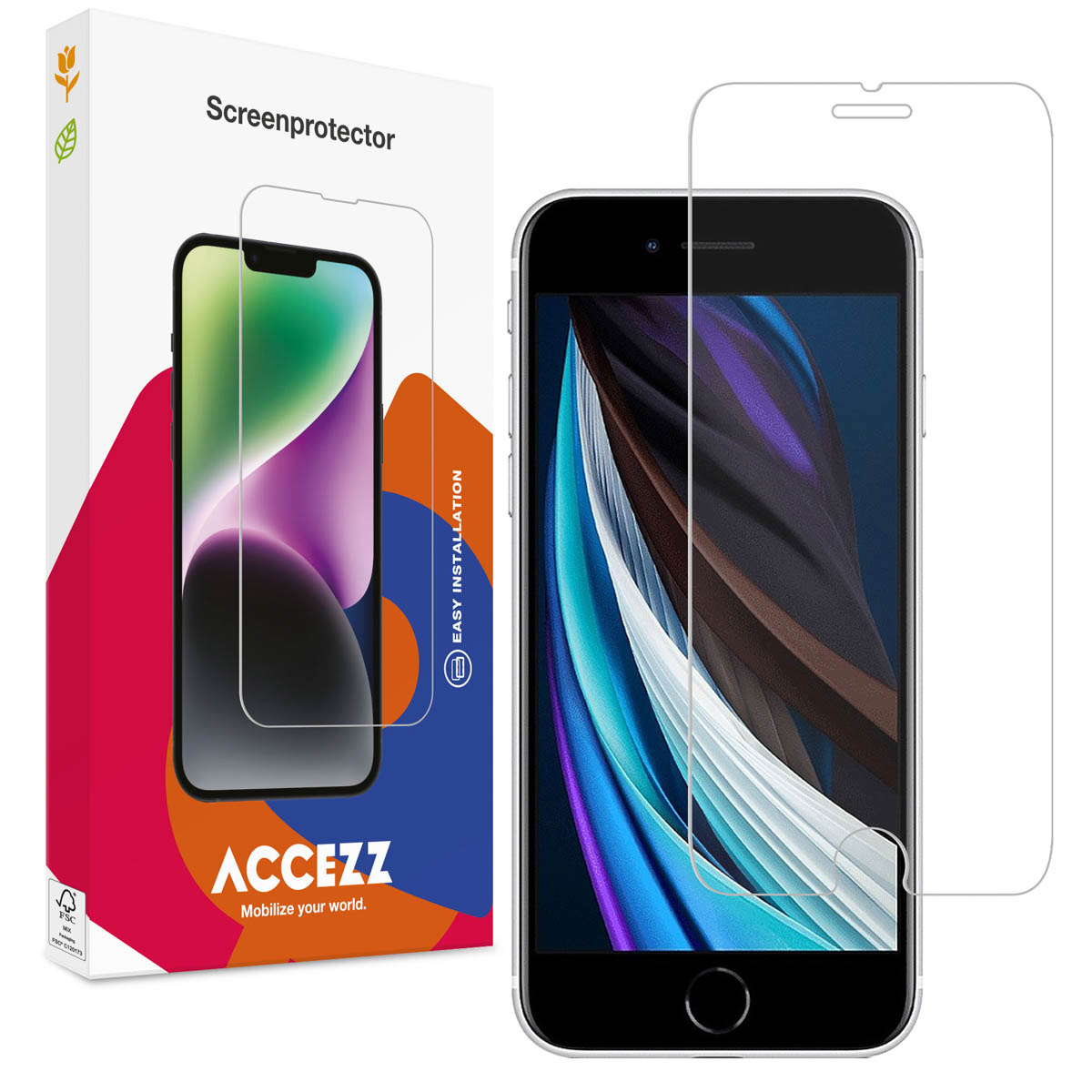 Accezz Displayschutz 2er-pack aus gehärtetem Glas für das Apple iPhone SE (2022 / 2020)