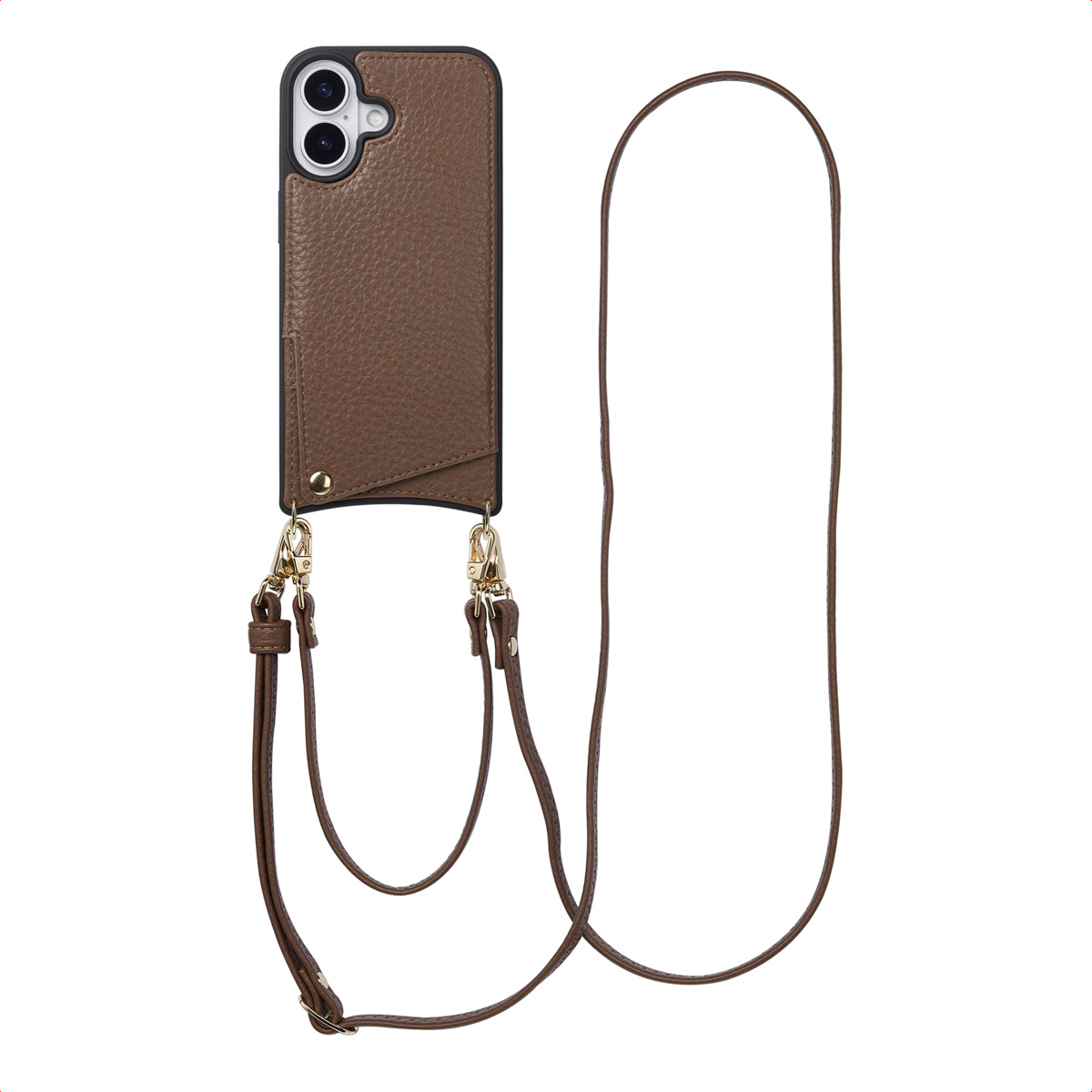 Selencia Nova HandyHülle mit Kordel und Kartenhalter für das Apple iPhone 17 - Mocha Brown