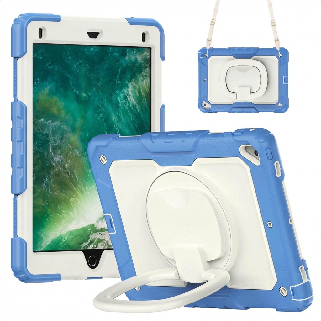 imoshion Rugged Kindersicher Schutzhülle für das Apple iPad 6 (2018) 9.7 Zoll / iPad 5 (2017) 9.7 Zoll / Air 2 (2014)/Air 1 (2013) - Blau
