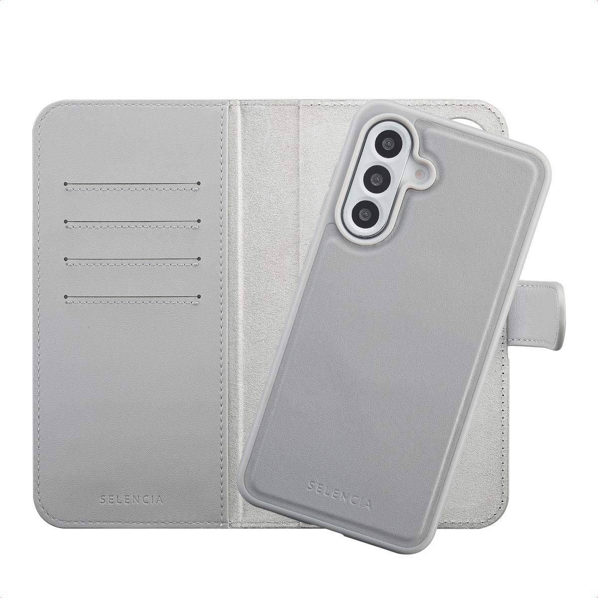 Selencia Olyn Abnehmbare Bookcase mit MagSafe für das Samsung Galaxy A56 - Grau