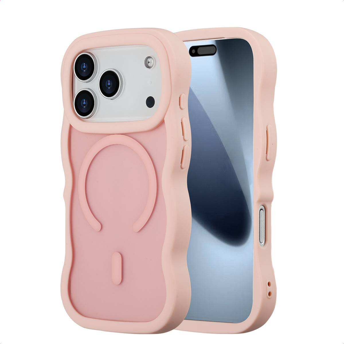 Selencia Wavy Backcover mit MagSafe für das Apple iPhone 17 Pro - Soft Pink