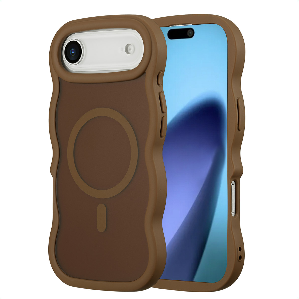 Selencia Wavy Backcover mit MagSafe für das Apple iPhone Air - Mocha Brown