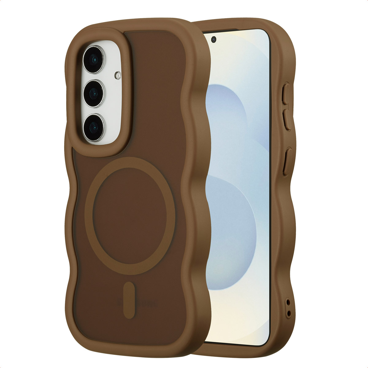 Selencia Wavy Backcover mit MagSafe für das Samsung Galaxy S25 / S24 - Mocha Brown