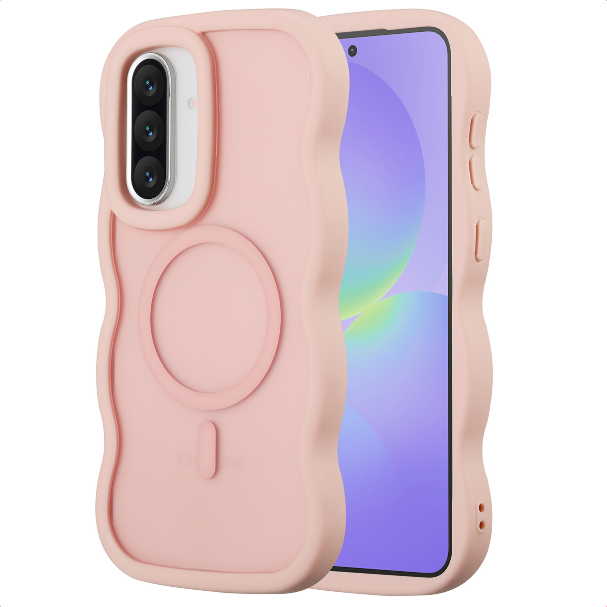 Selencia Wavy Backcover mit MagSafe für das Samsung Galaxy A36 / A56 - Soft Pink