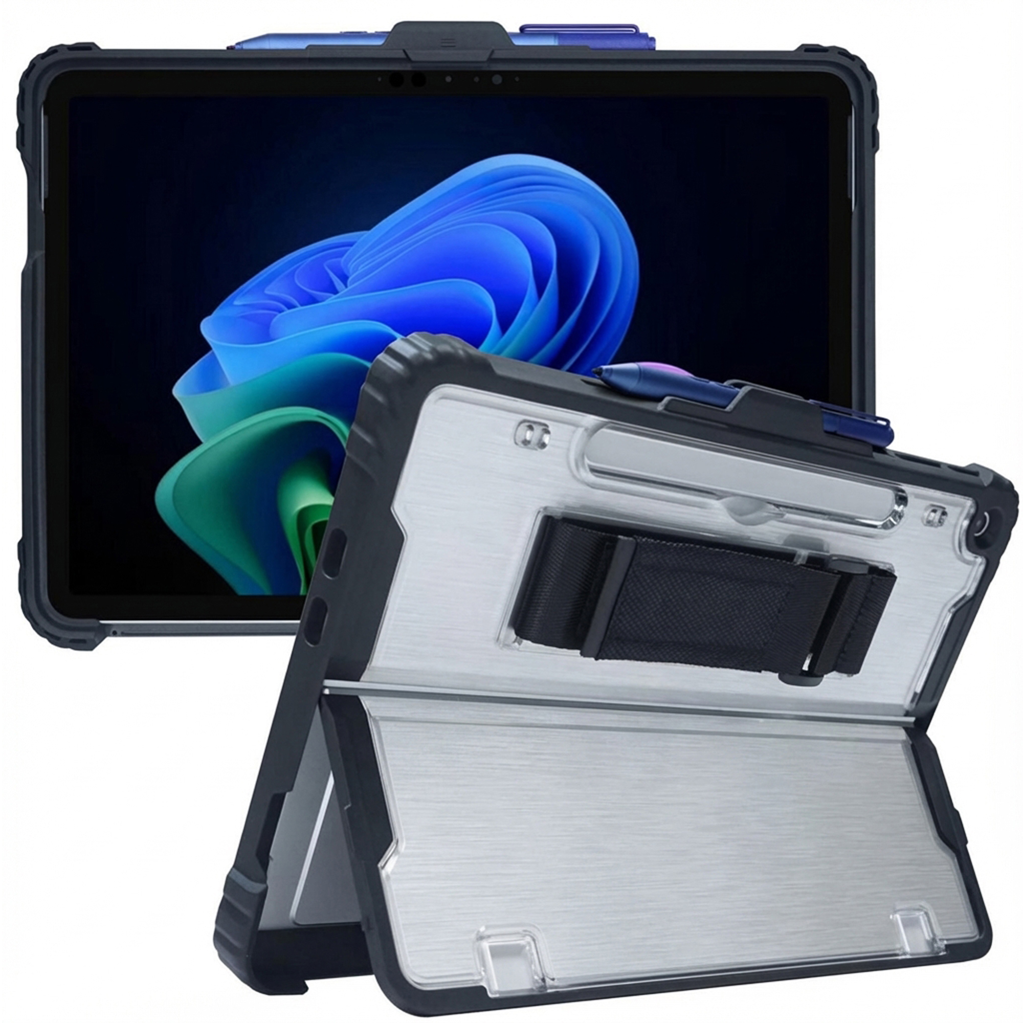 Accezz Robuste Hülle mit Ständer für das Microsoft Surface Pro 12 - Schwarz