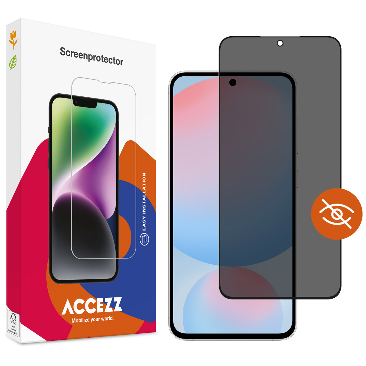 Accezz Privacy Displayschutz aus gehärtetem Glas für das Samsung Galaxy S26 FE / S25 FE / A57
