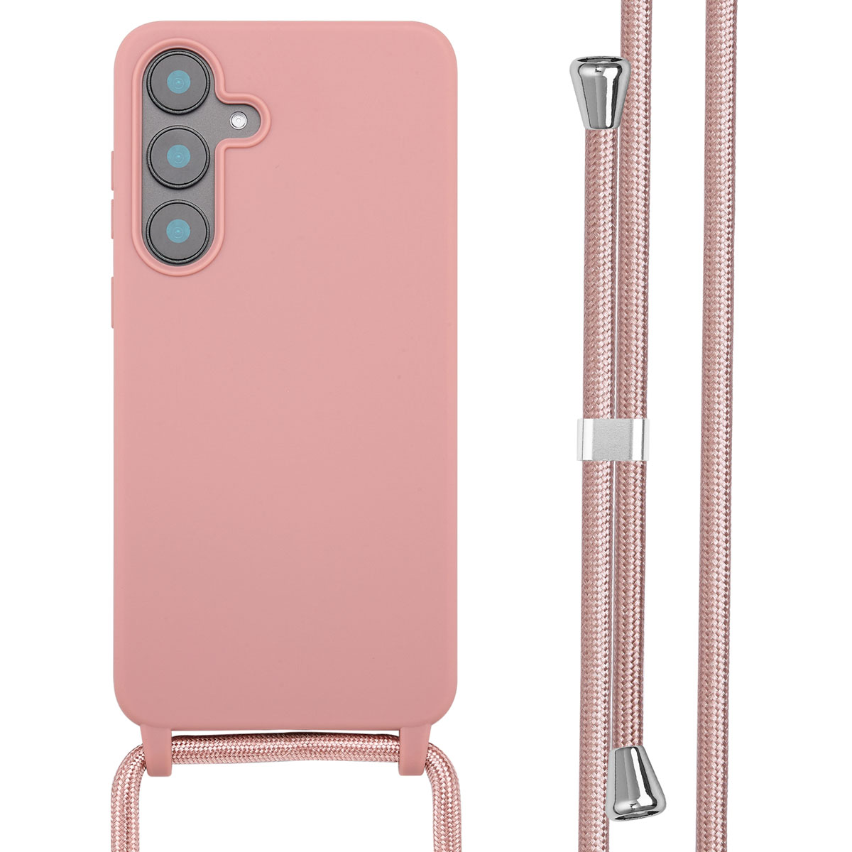 imoshion SilikonHülle mit Band für das Samsung Galaxy S25 FE - Sand Pink