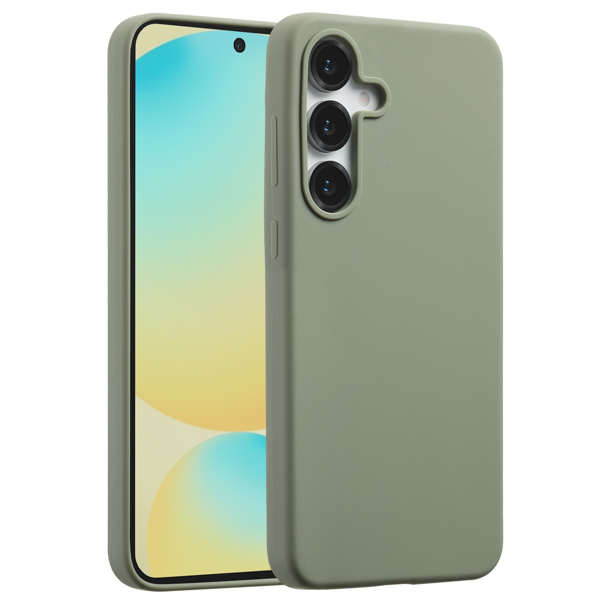 Accezz Liquid Silikoncase mit MagSafe für das Samsung Galaxy S25 FE - Cooper Green