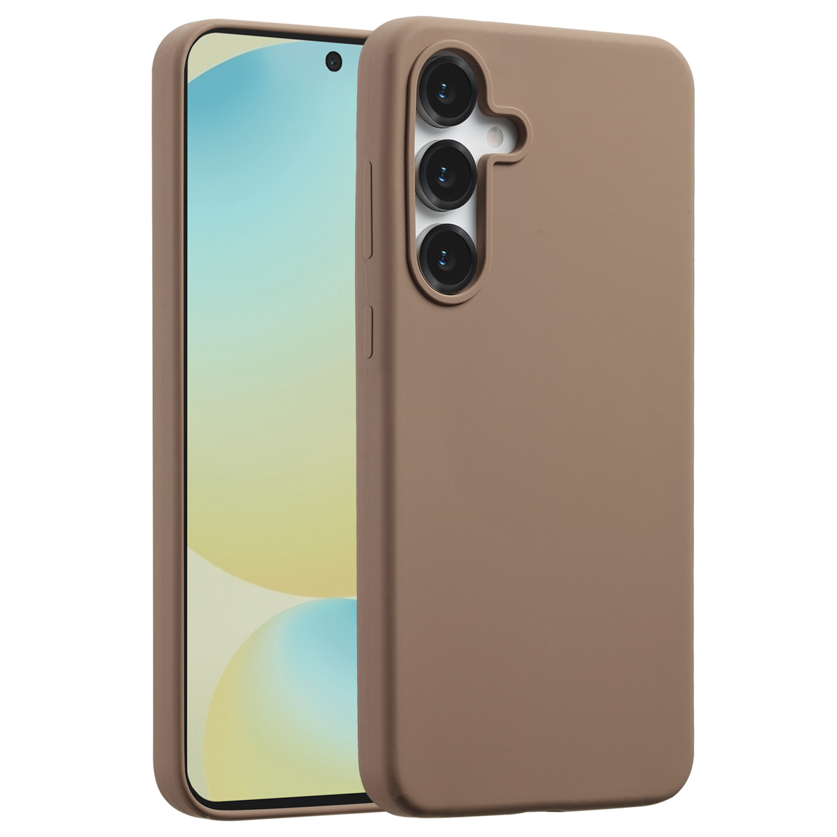 Accezz Liquid Silikoncase mit MagSafe für das Samsung Galaxy S25 FE - Hellbraun