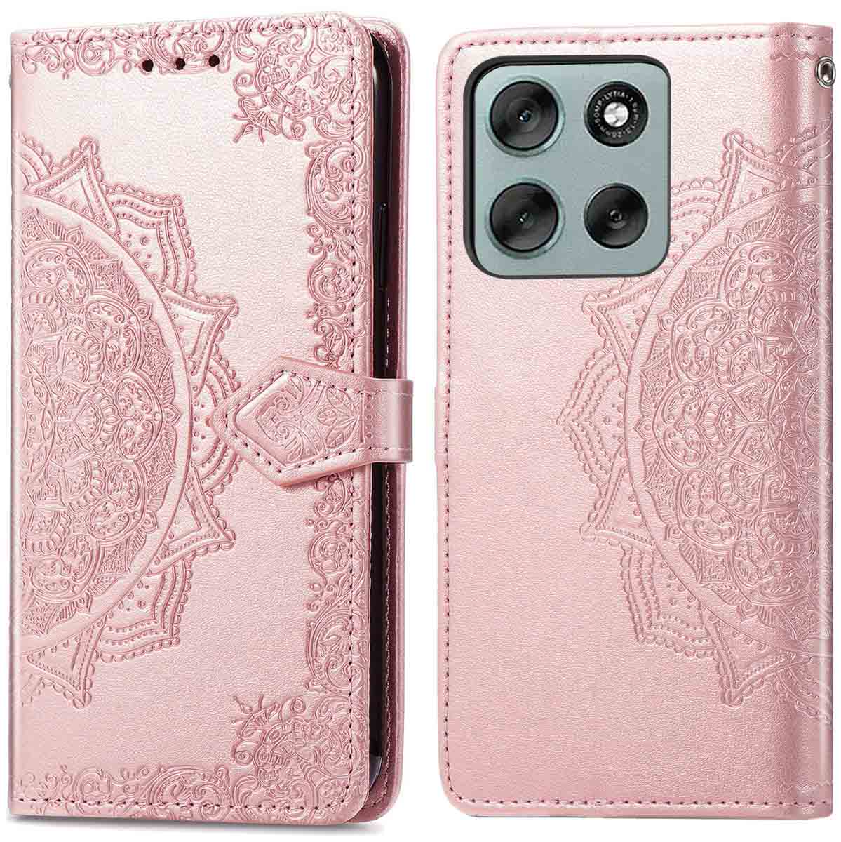 imoshion Mandala Klapphülle für das Motorola Moto G56 - Rosé gold