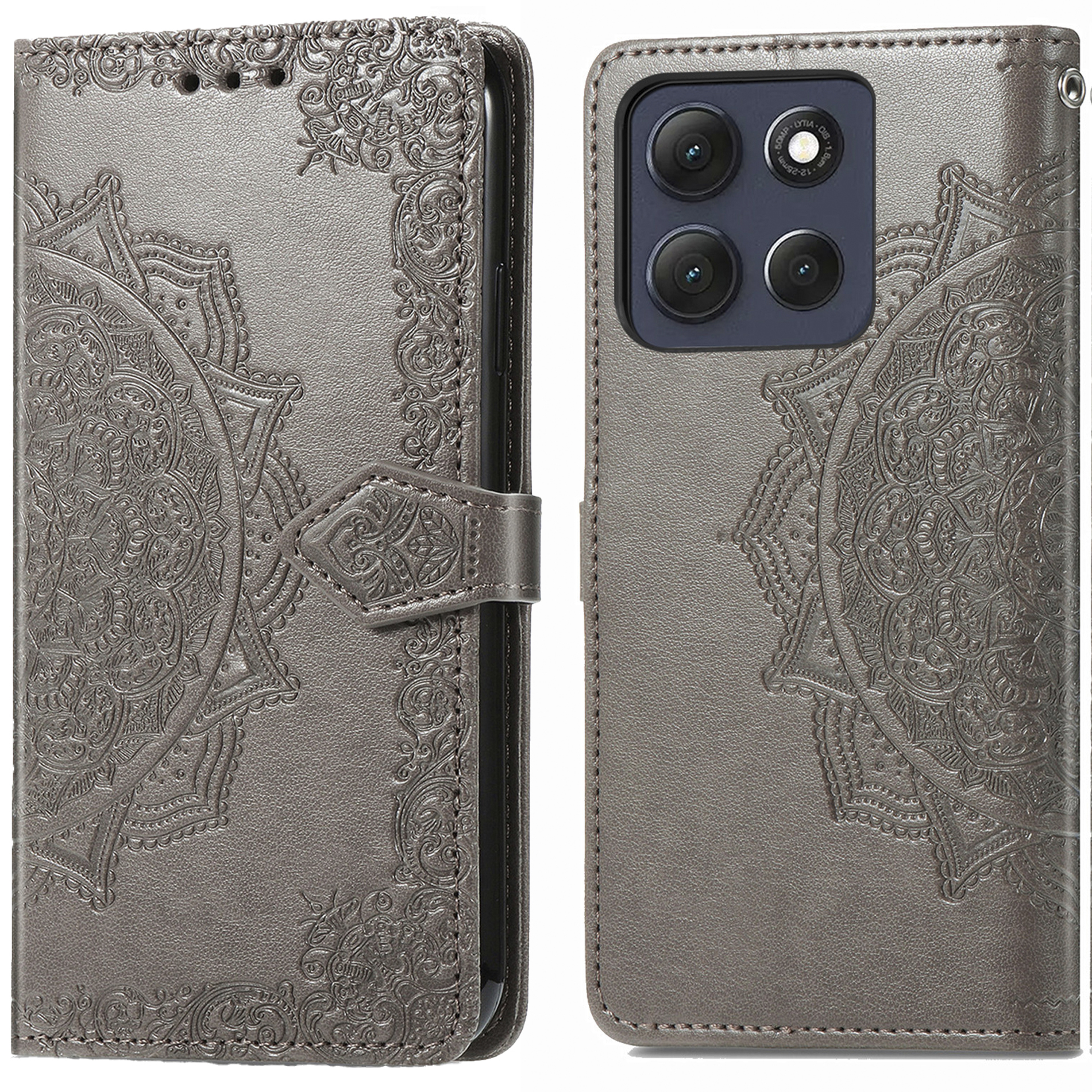 imoshion Mandala Klapphülle für das Motorola Moto G56 - Grau