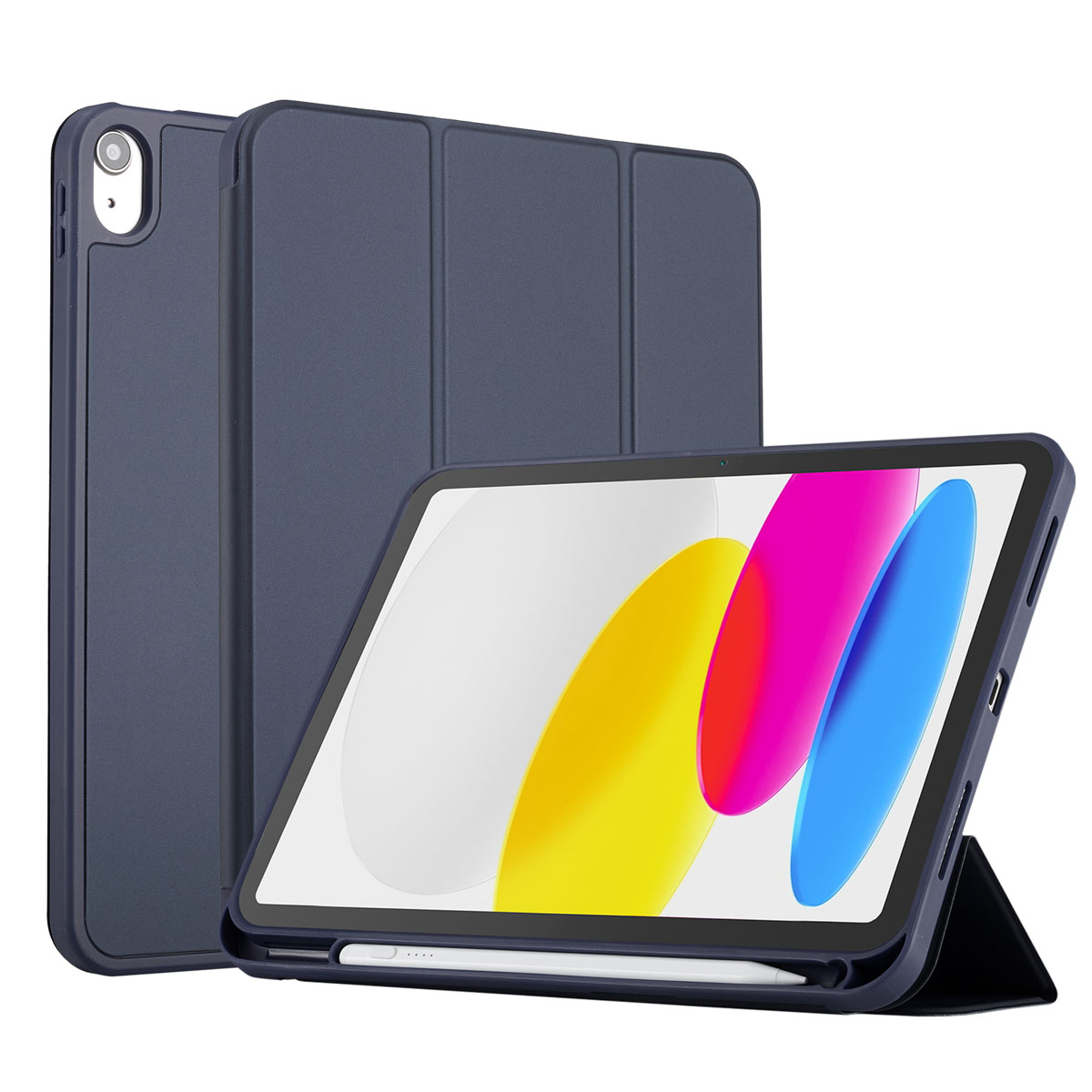 Accezz Smarte Klapphülle aus Silikon für das Apple iPad 11 (2025) 11 Zoll A16 / iPad 10 (2022) 10.9 Zoll - Dunkelblau