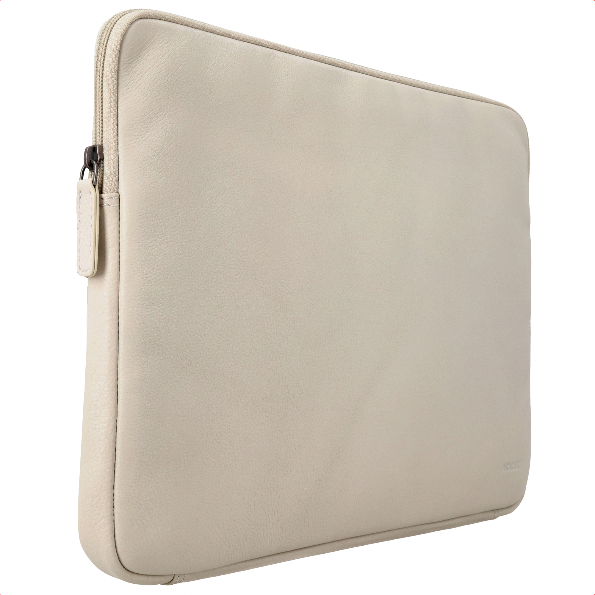 Accezz Leather Laptop Hülle mit Reißverschluss 13-14 Zoll - Laptop Sleeve - Beige