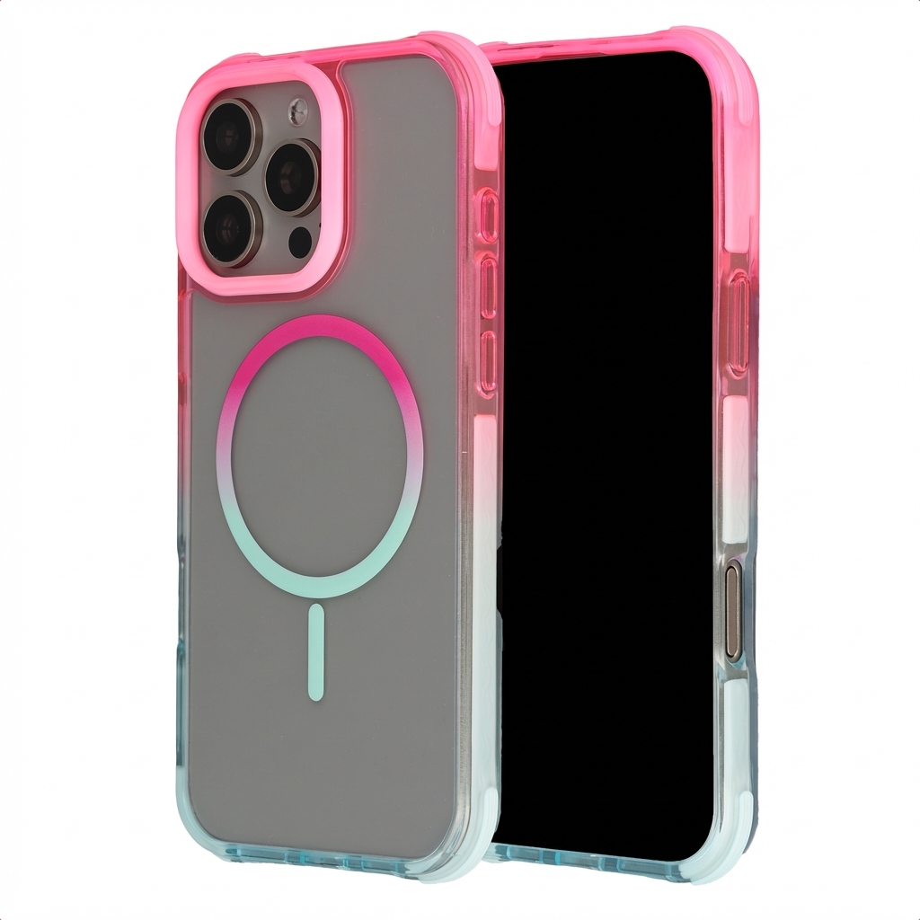 Selencia Gradient MagSafe Back Cover für das Apple iPhone 16 Pro Max - Rosa / Blau