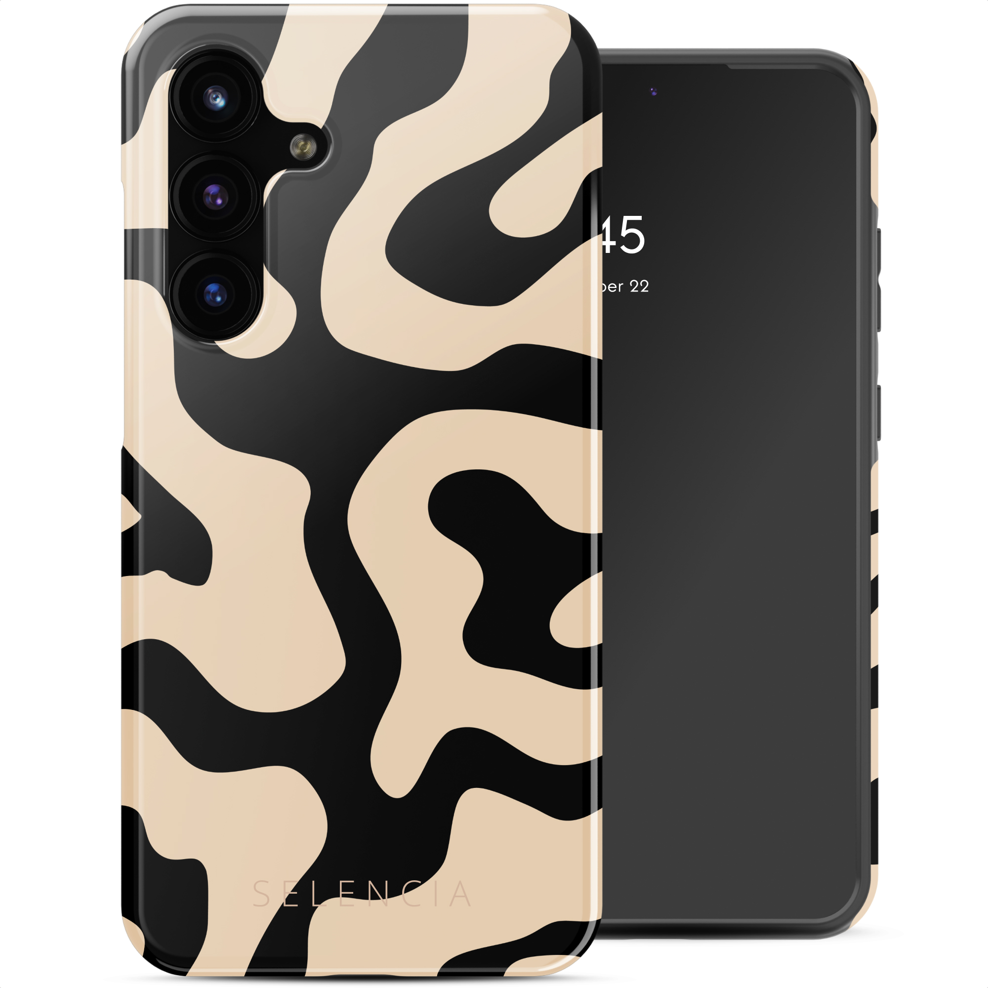 Selencia Vivid Back Cover für das Samsung Galaxy S25 FE - Art Wave Black
