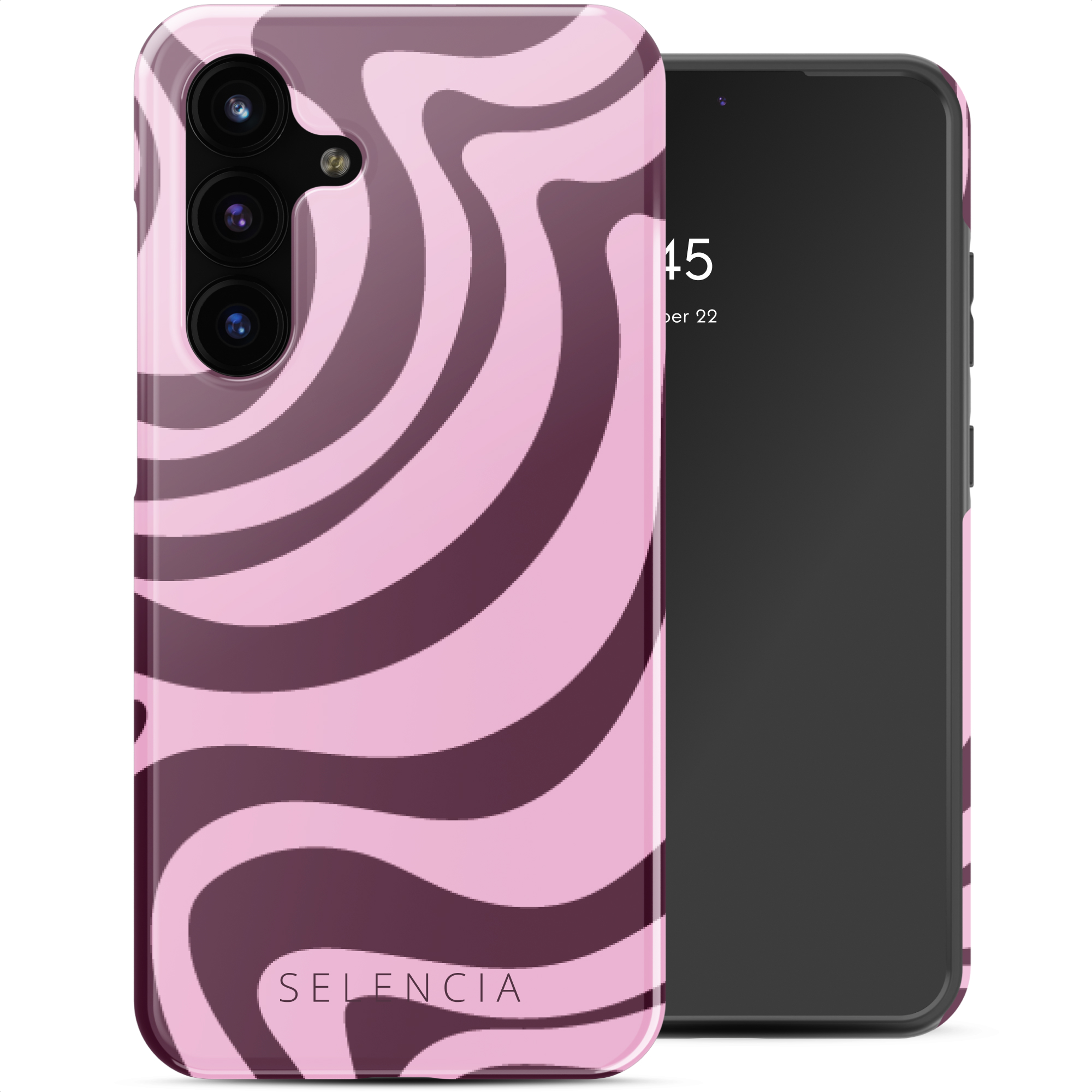 Selencia Vivid Back Cover für das Samsung Galaxy S25 FE - Wavy Swirl Pink Plum