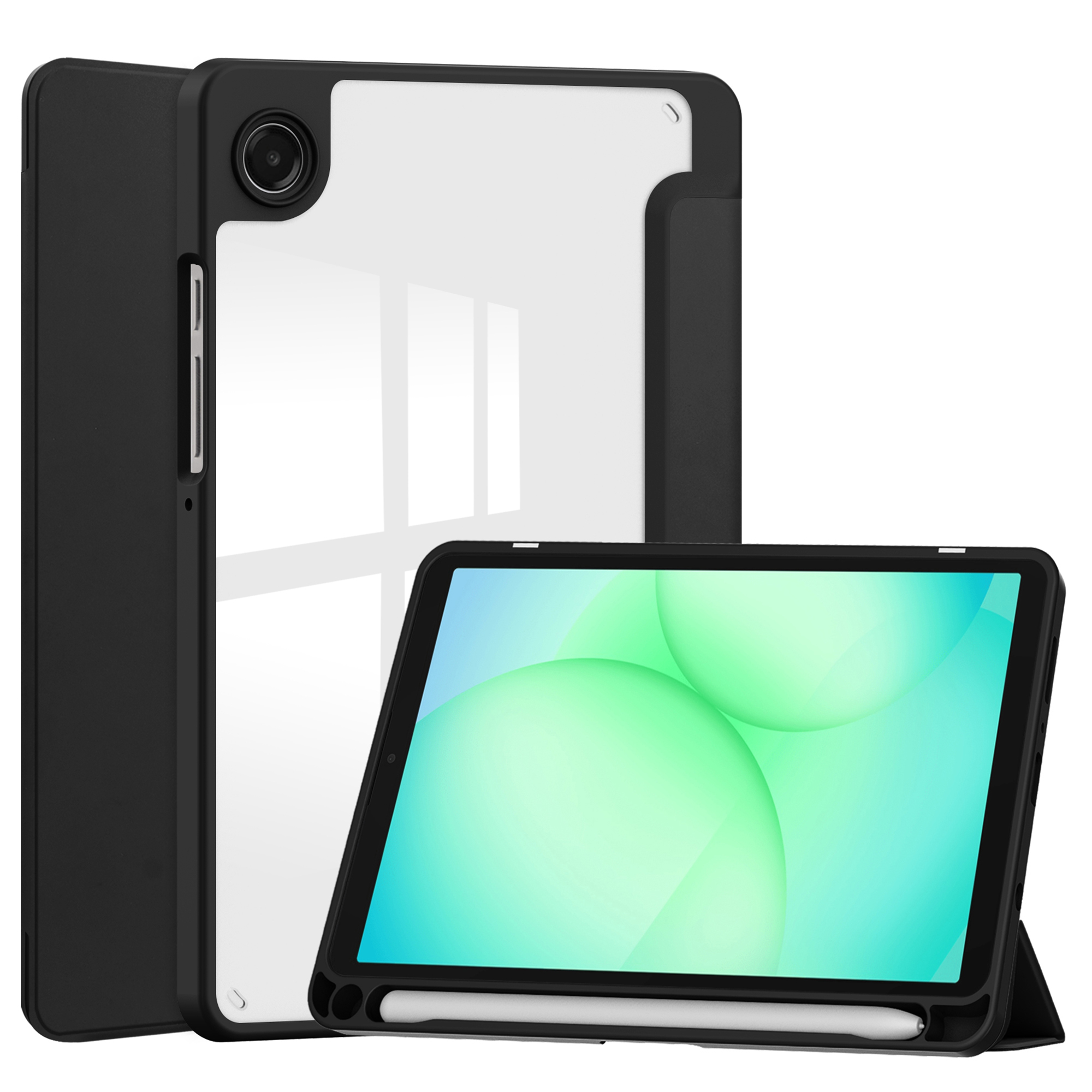 imoshion Trifold Hardcase Klapphülle für das Samsung Galaxy Tab A11 / A9 8.7 Zoll - Schwarz