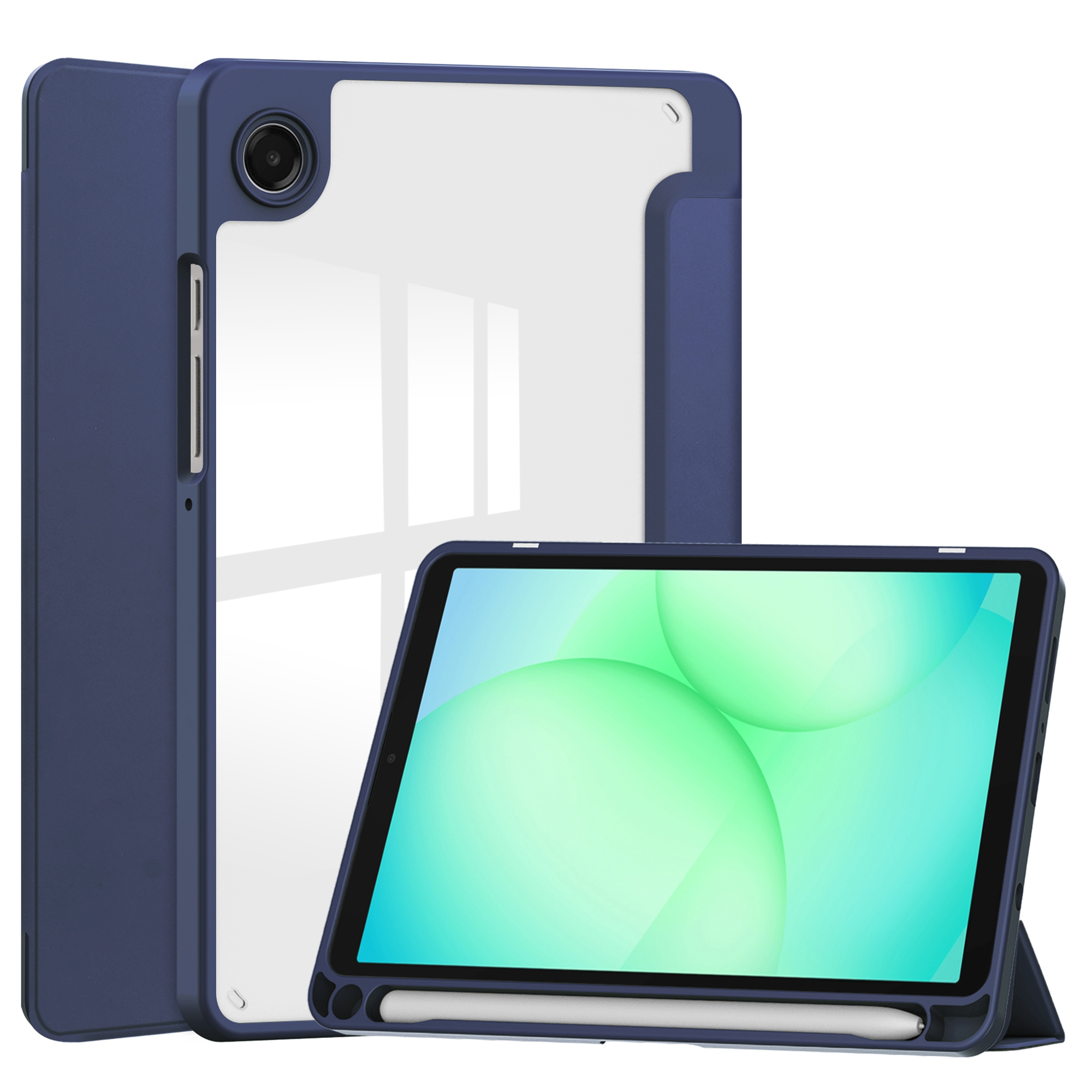 imoshion Trifold Hardcase Klapphülle für das Samsung Galaxy Tab A11 / A9 8.7 Zoll - Dunkelblau