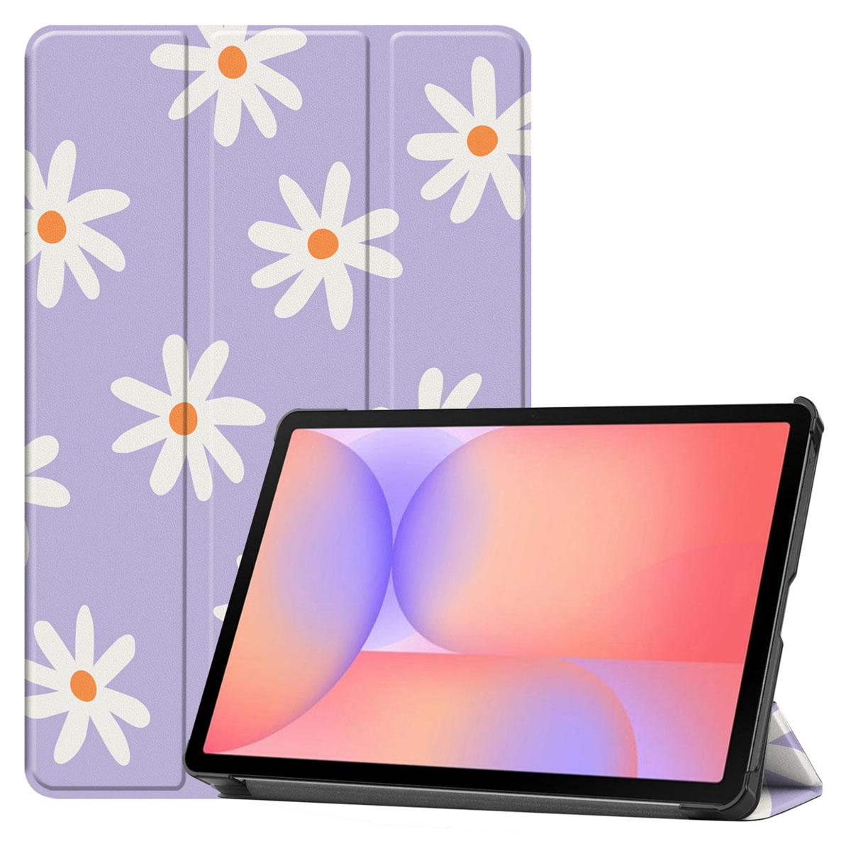 imoshion Design Trifold Klaphülle für das Samsung Galaxy Tab S9 11.0 Zoll / S10 Lite / S10 FE / S9 FE 10.9 Zoll - Flower Distance