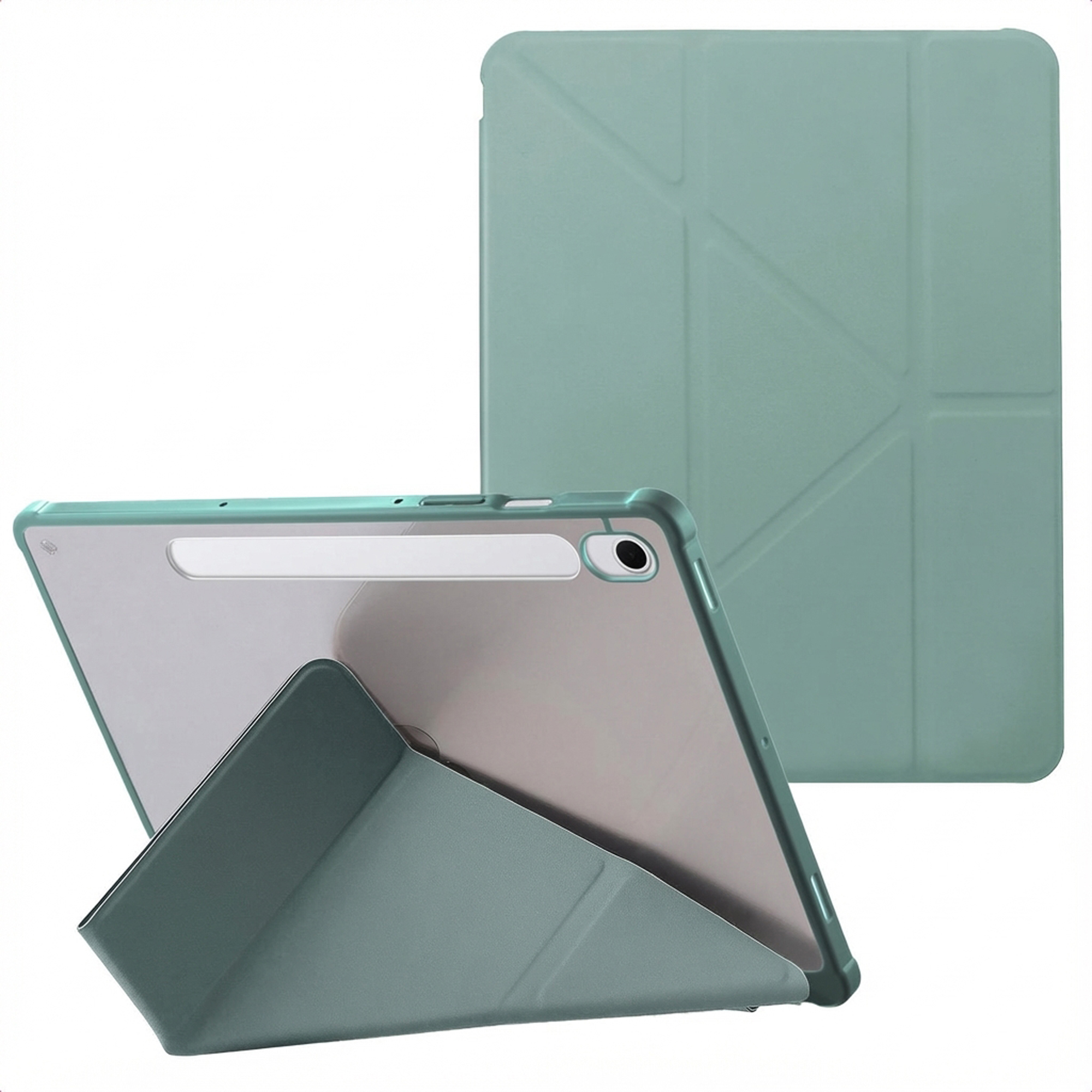 imoshion Origami Klapphülle für das Samsung Galaxy Tab S9 11.0 Zoll / S10 Lite / S10 FE / S9 FE 10.9 Zoll - Dunkelgrün