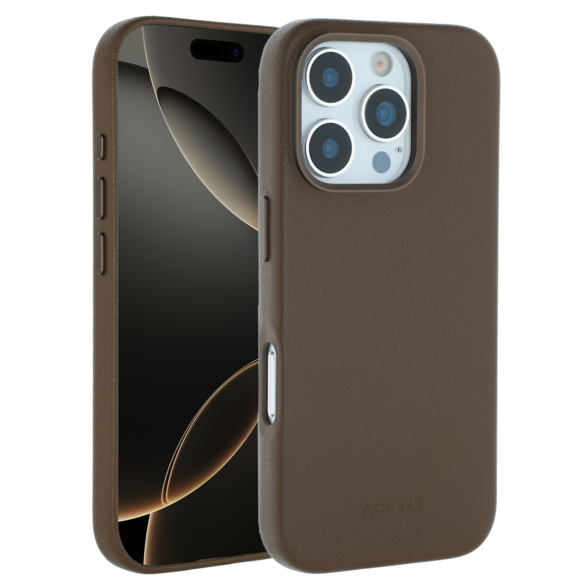 Accezz MagSafe Leather Backcover für das Apple iPhone 16 Pro - Kaffeebraun