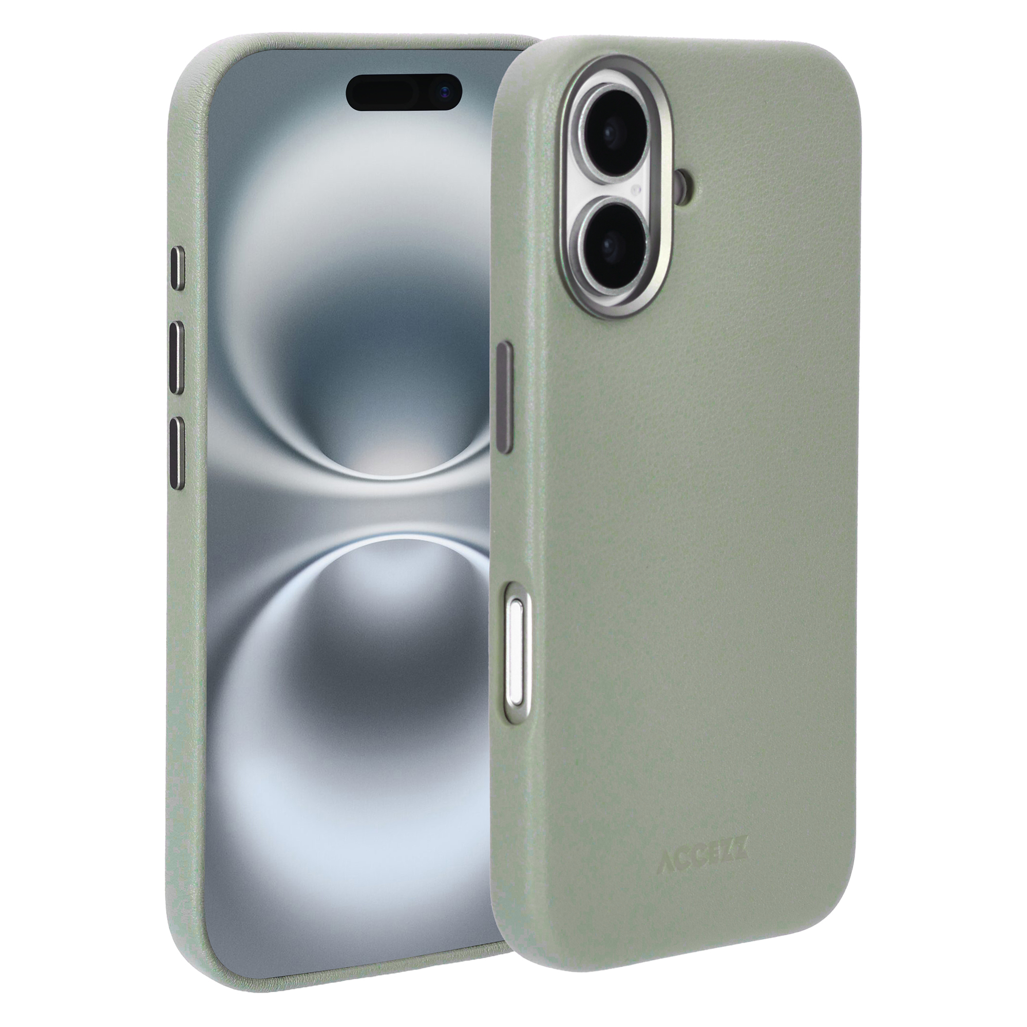 Accezz MagSafe Leather Backcover für das Apple iPhone 16 - Light Grey