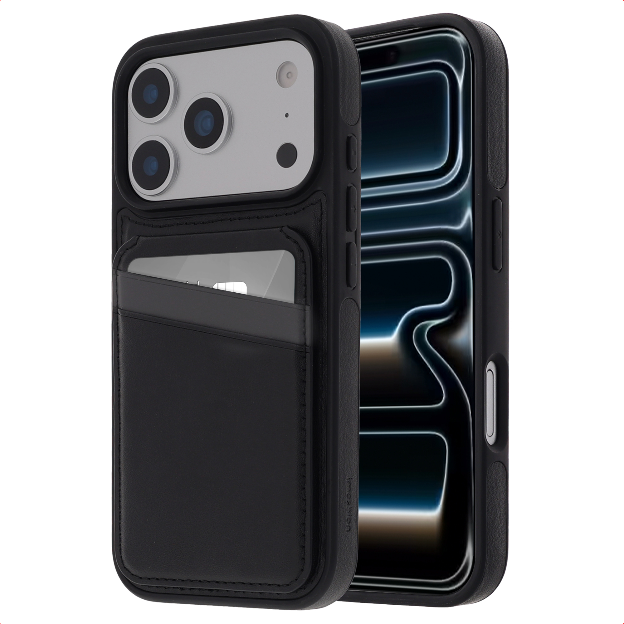 imoshion Backcover mit Kartenfach und Ständer für das Apple iPhone 17 Pro - Schwarz