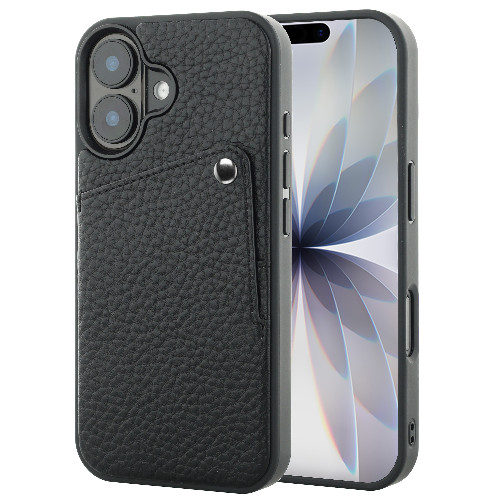 Selencia Riva Back Cover mit Kartenfach für das Apple iPhone 17 - Schwarz