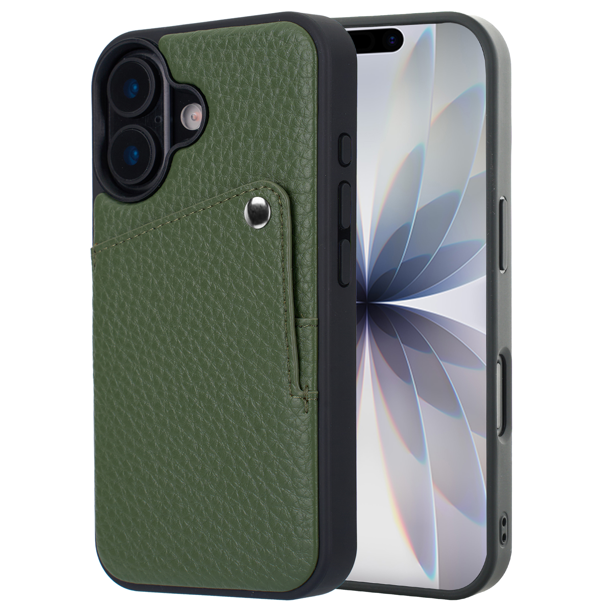 Selencia Riva Back Cover mit Kartenfach für das Apple iPhone 17 - Sage Green