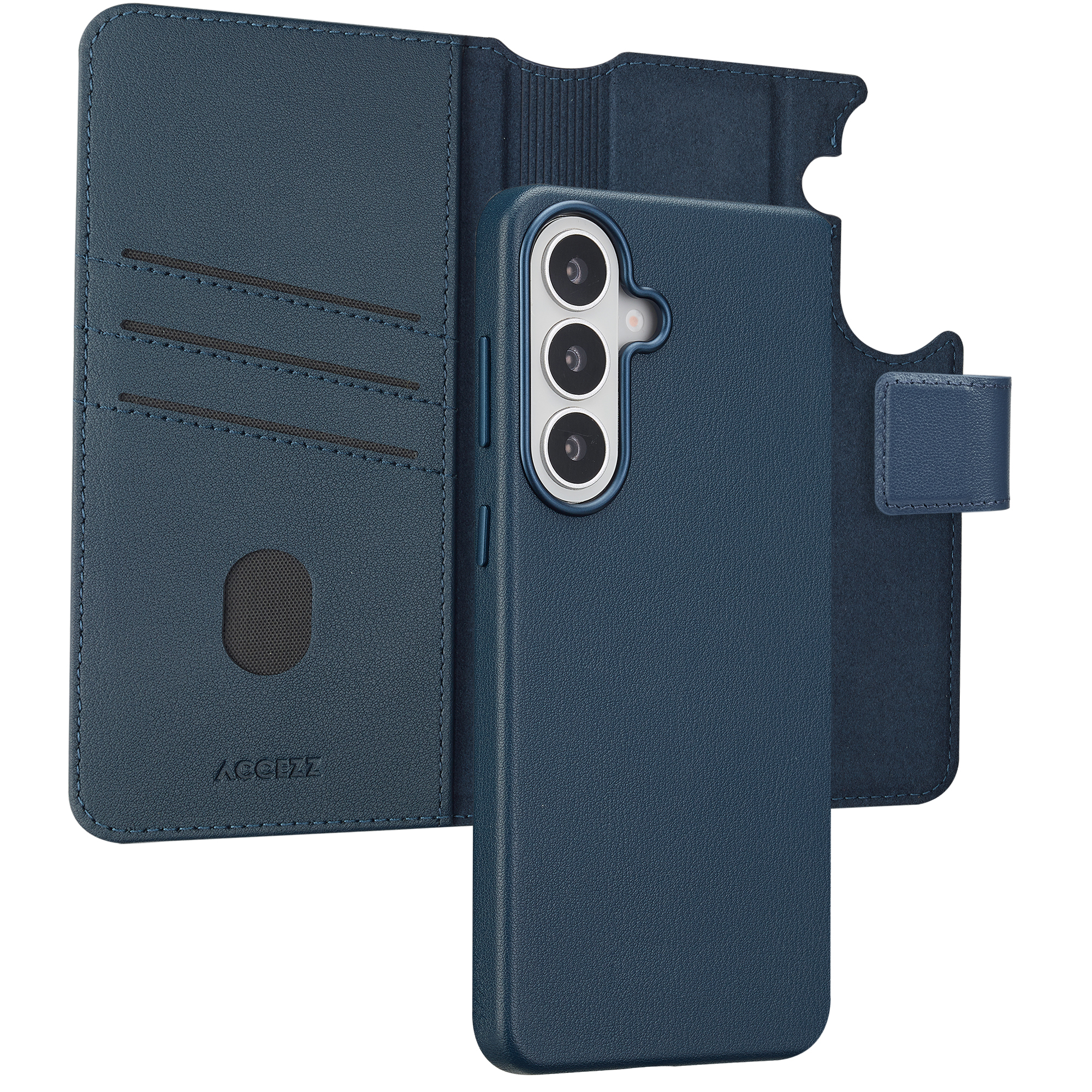 Accezz 2-in-1 Klapphülle aus Leder mit MagSafe für das Samsung Galaxy S26 Plus - Nightfall Blue