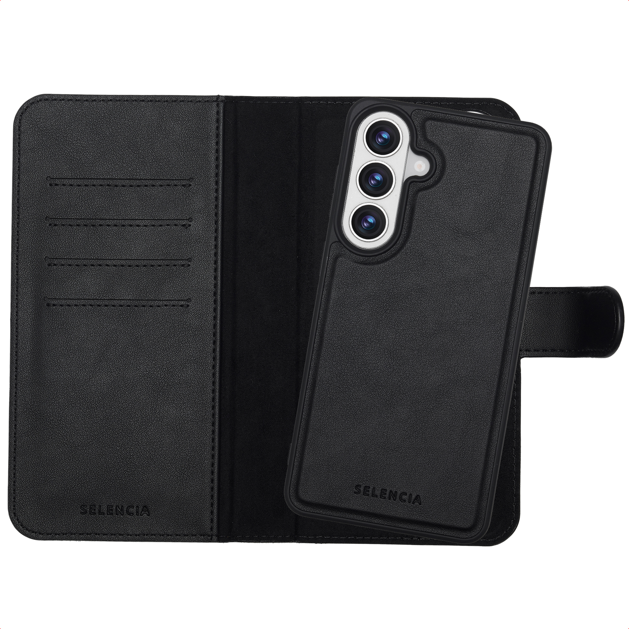 Selencia Olyn Abnehmbare Bookcase mit MagSafe für das Samsung Galaxy S26 Plus - Schwarz